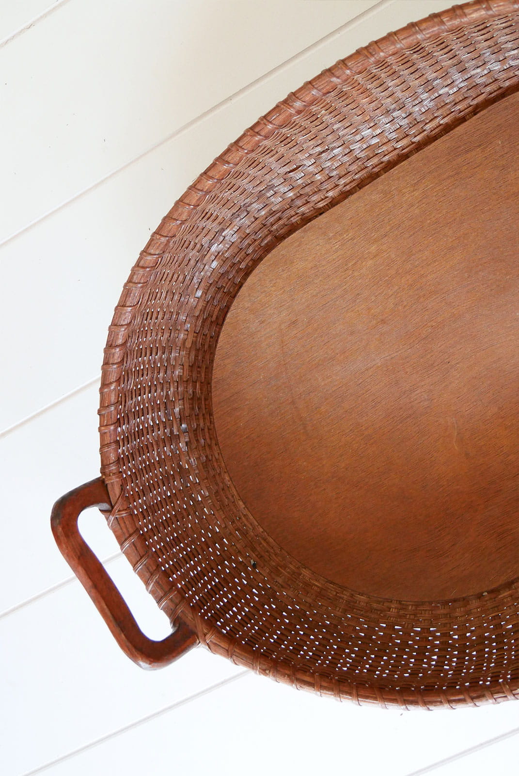Vintage Brown Basket Tray with Handles, Cottacore Basket Decor, Vintage Basket Decor, Vintage Cottage Basket Tray, Vintage Farmhose Basket Tray, Brown Basket Tray and Handles