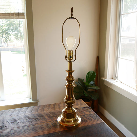 Vintage gold Table Lamp, Gold Table Lamp, Vintage Gold Braided Detail Table Lamp, Art Deco Gold Lamp