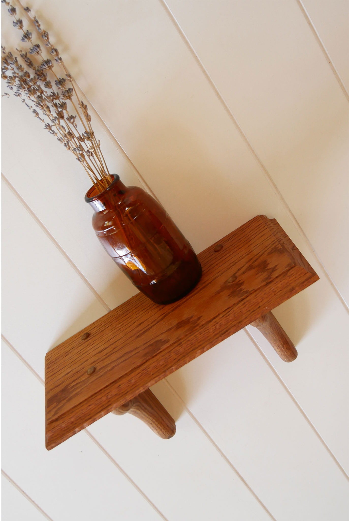 VIntage Oak Wall Mounted Shelf, Vintage Wood Wall Shelf, Vintage Cottage Wall Shelf, Vintage Wall Shelf, Vintage Cottagecore Wall Shelf, Vintage Farmhouse Wall Shelf, Vintage Oak Wood Wall Mounted SHelf