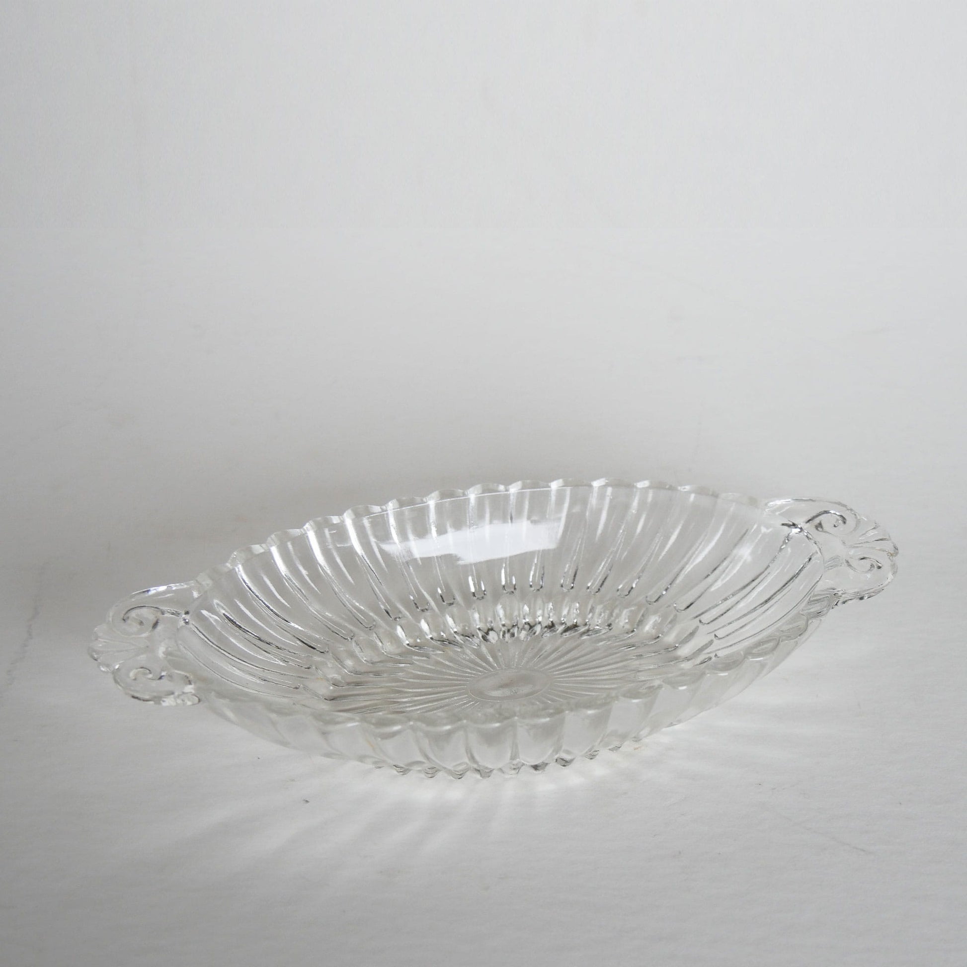 Vintage Pressed Glass Oval Dish, Vintage Etched Glass Dish, VIntage Mini OVal Dish, Vintage Jewlery Dish