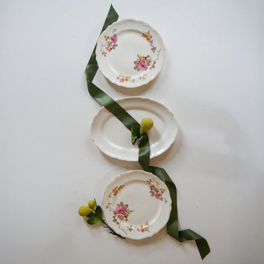 1938 Edwin Knowles Blossom Time Plate Collection, Vintage Plates, Vintage Plate Collection, Vintage Floral Scalloped Plates, Cottagecore Plate Wall, Cottage Plate Wall Collection