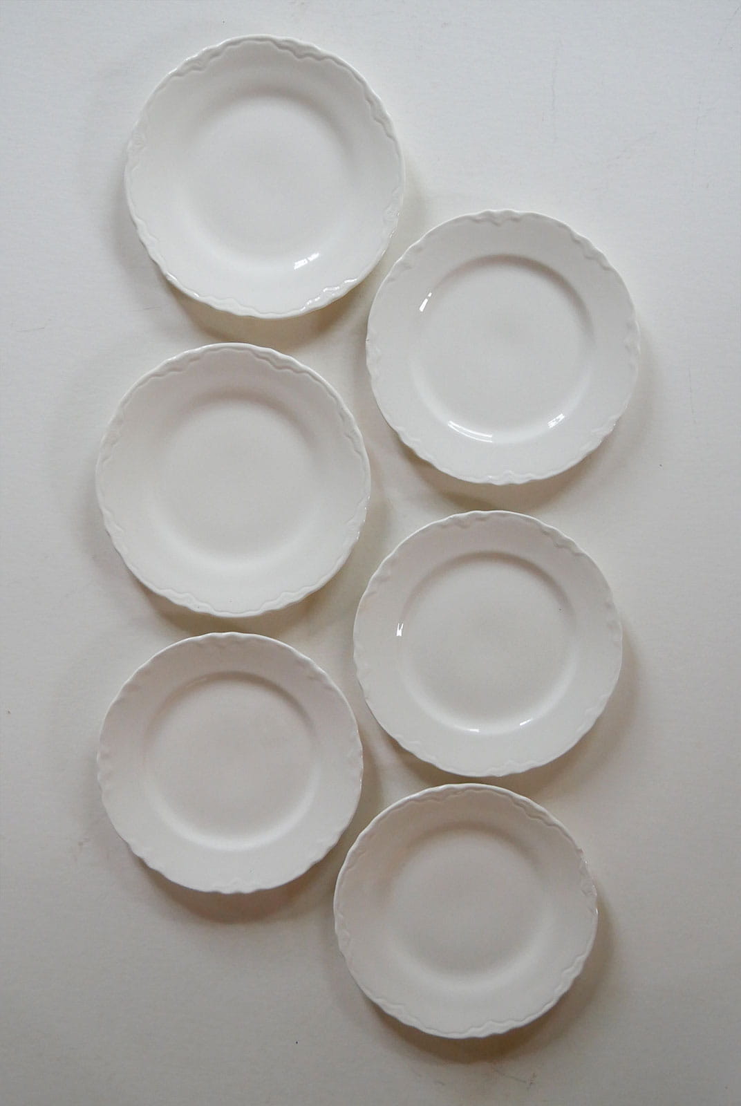 1938 Edwin Knowles Cream Ironstone Plate Collection, Vintage Plates, Vintage Plate Collection, Vintage Floral Scalloped Plates, Cottagecore Plate Wall, Cottage Plate Wall Collection