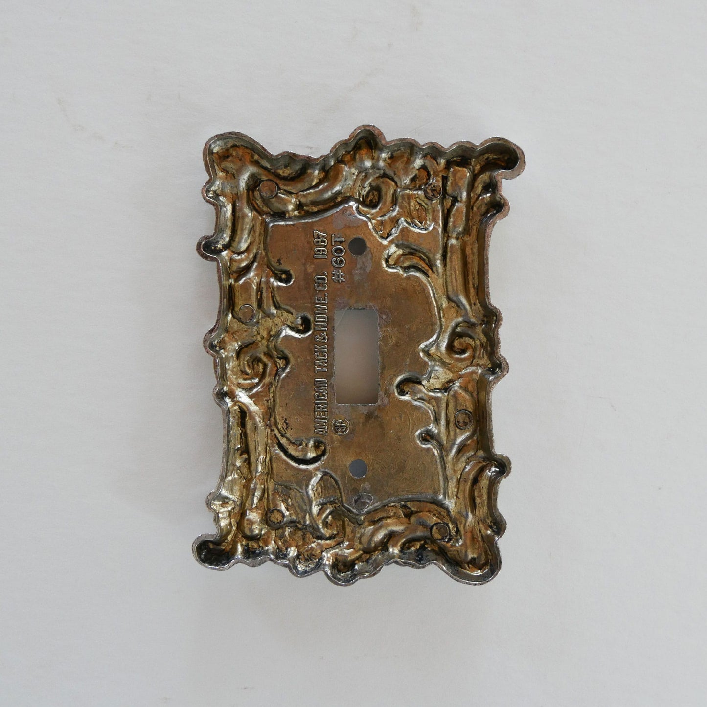 Vintage Ornate Floral Metal Single Light Switch Cover, Vintage Light Cover, Vintage Floral Light Cover, Vintage Metal Light Cover, Vintage Light Switch Cover