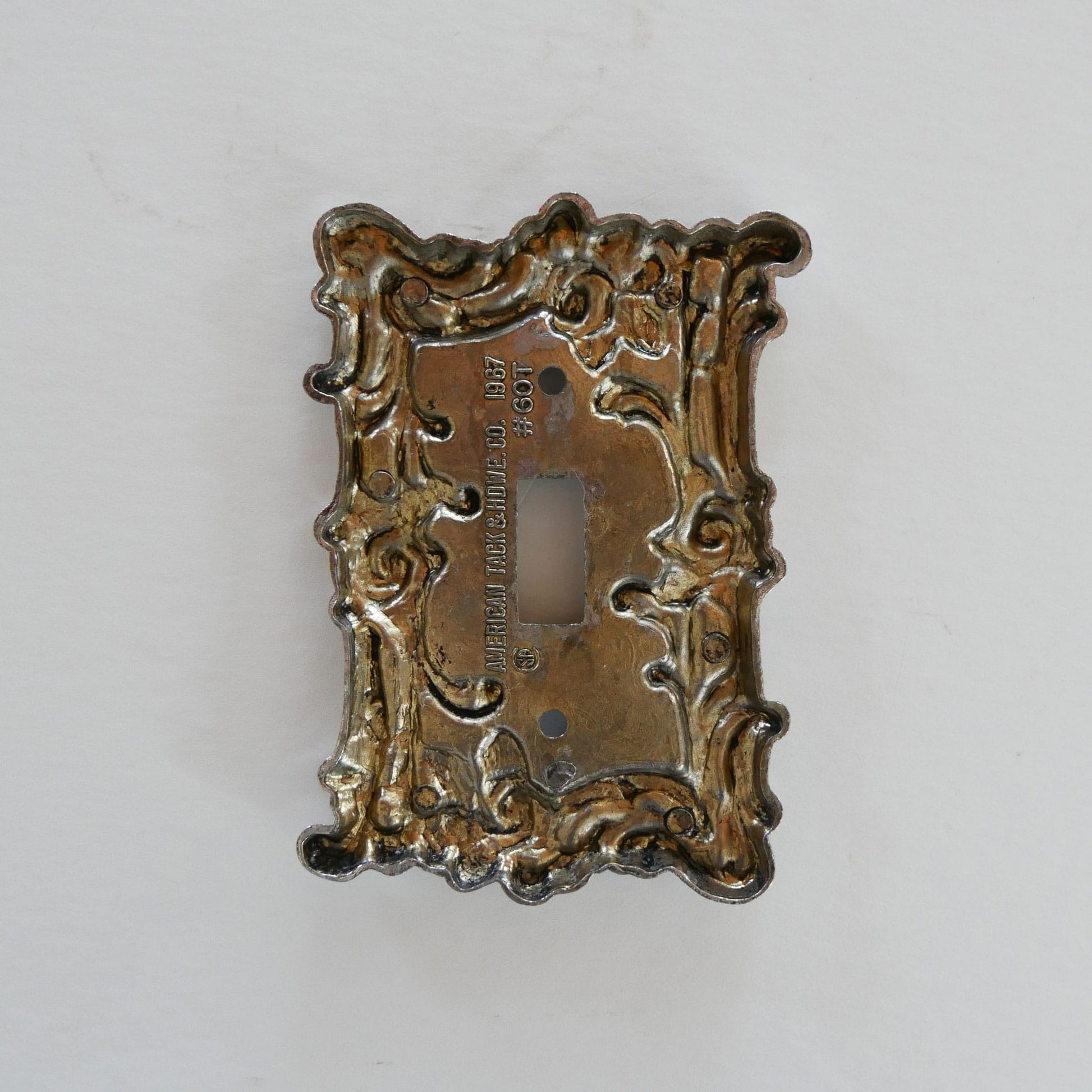 Vintage Ornate Floral Metal Single Light Switch Cover, Vintage Light Cover, Vintage Floral Light Cover, Vintage Metal Light Cover, Vintage Light Switch Cover