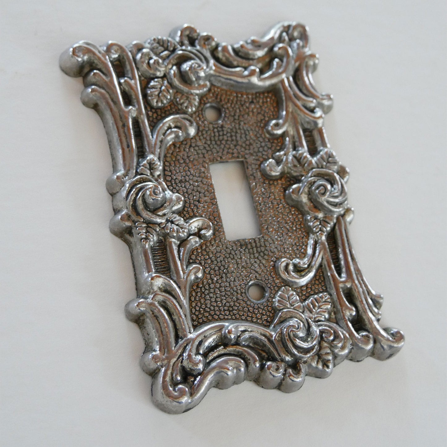 Vintage Ornate Floral Metal Single Light Switch Cover, Vintage Light Cover, Vintage Floral Light Cover, Vintage Metal Light Cover, Vintage Light Switch Cover