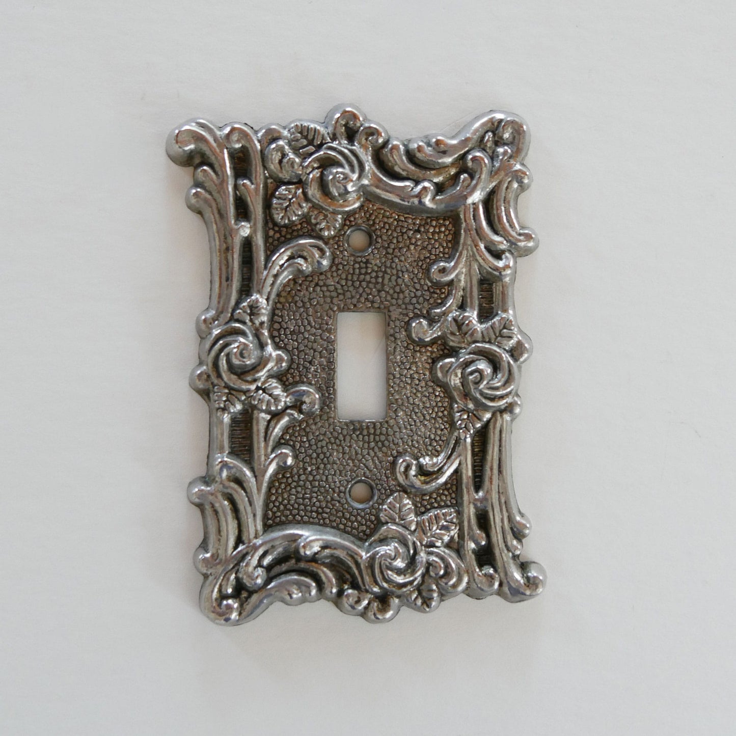 Vintage Ornate Floral Metal Single Light Switch Cover, Vintage Light Cover, Vintage Floral Light Cover, Vintage Metal Light Cover, Vintage Light Switch Cover