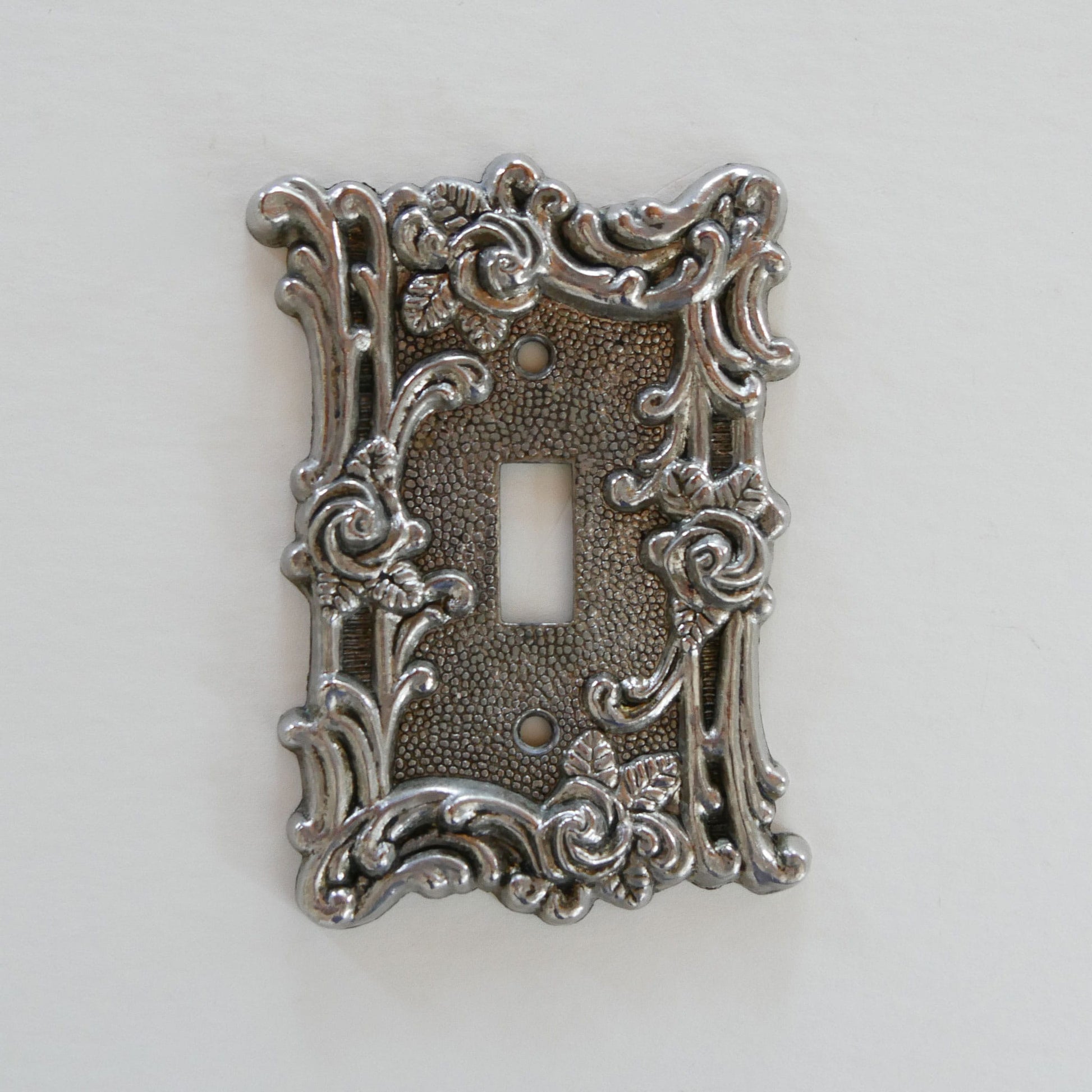 Vintage Ornate Floral Metal Single Light Switch Cover, Vintage Light Cover, Vintage Floral Light Cover, Vintage Metal Light Cover, Vintage Light Switch Cover