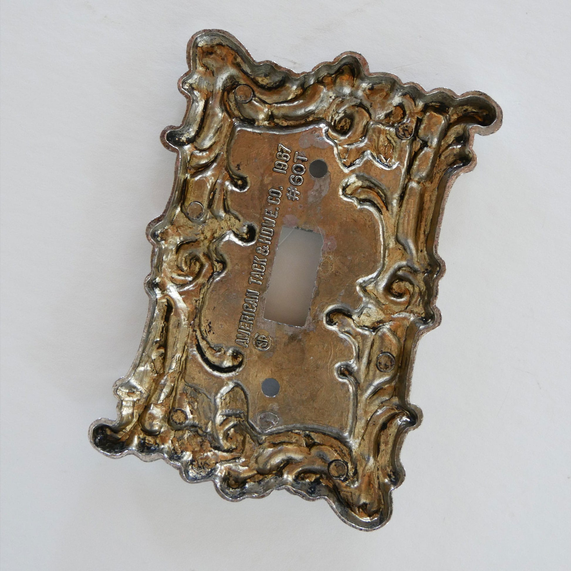 Vintage Ornate Floral Metal Single Light Switch Cover, Vintage Light Cover, Vintage Floral Light Cover, Vintage Metal Light Cover, Vintage Light Switch Cover