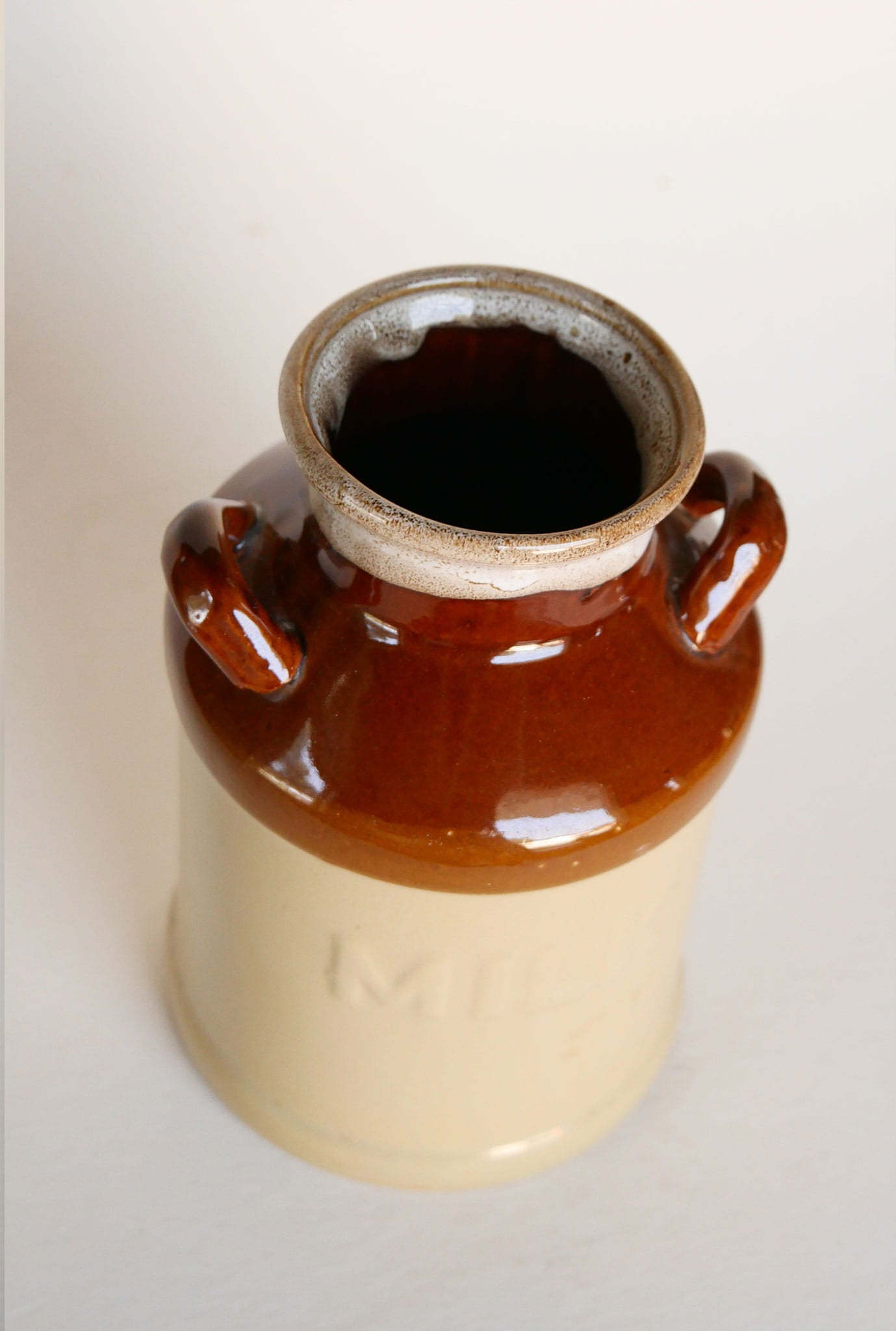 Vintage Rustic Stoneware Milk Jug Vase, Vintage Stoneware, Vintage Crocks, Vintage Kitchen DEcor, Farmhouse Kitchen Decor