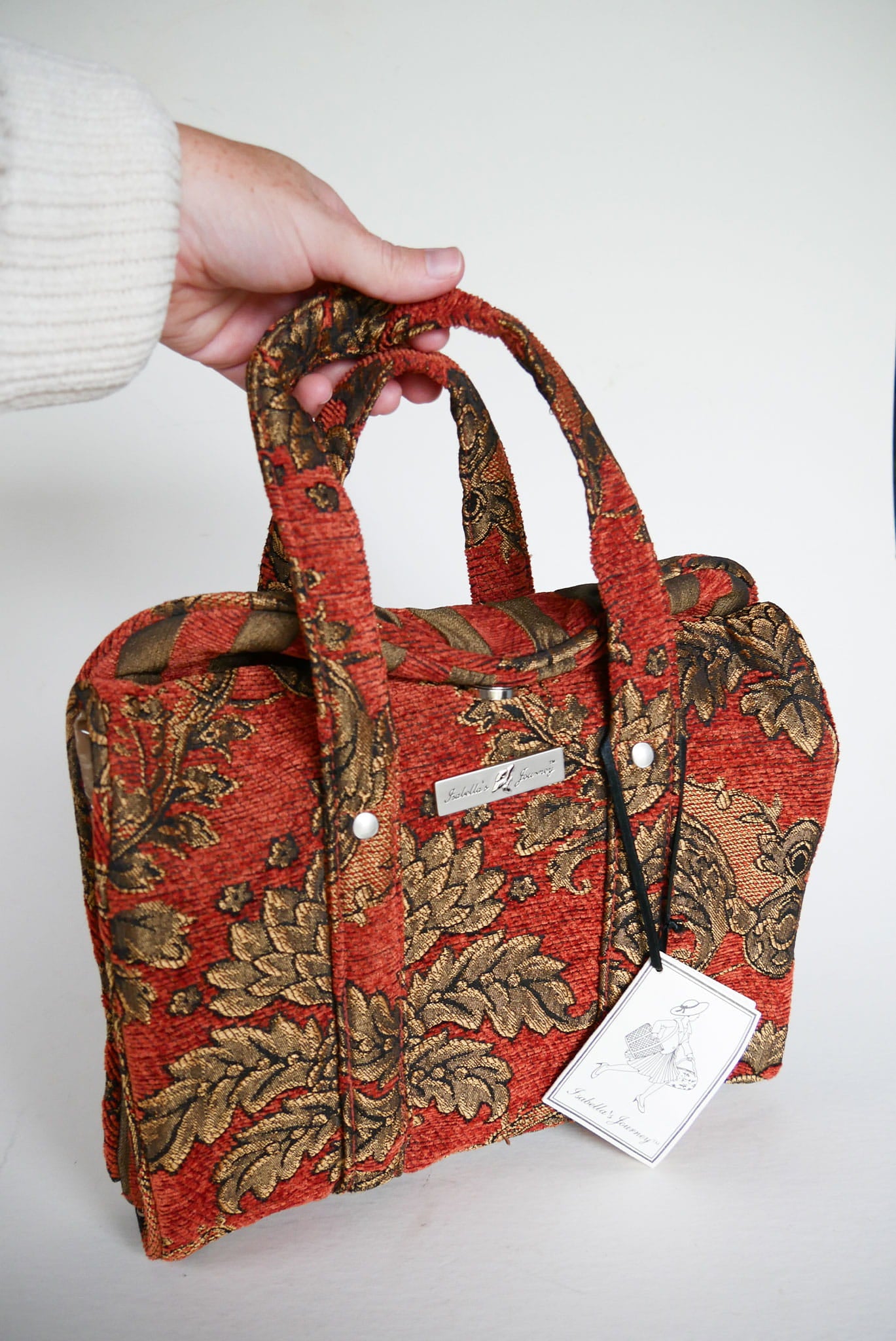 Vintage Isabella's Journey Hanging Tapestry Toiletry Bag, Vintage Tapestry Bag, Vintage Tapestry Handbag, Tapestry Toiletry Bag, Tapestry Traveling Bag