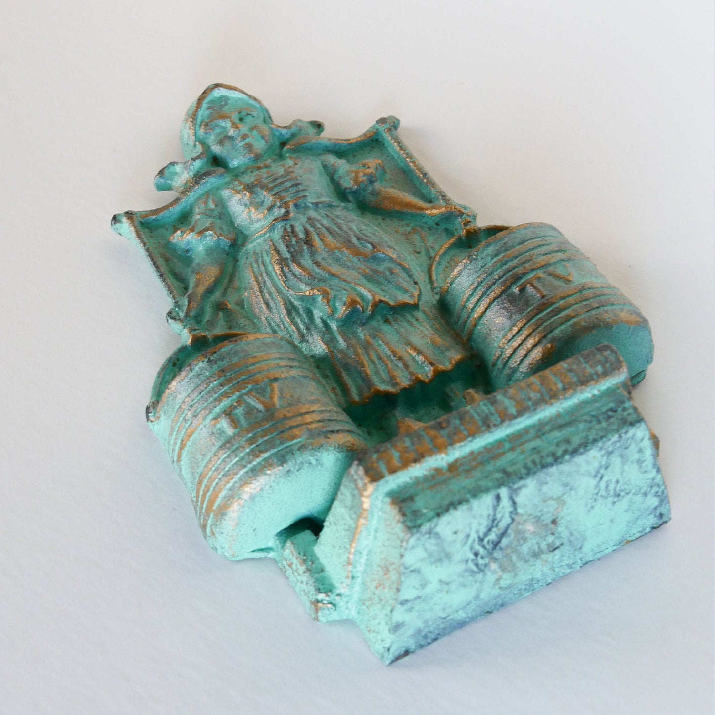 Vintage Turquoise Cast Iron Dutch Girl Matchstick Holder, Iron Dutch Wall Pocket, Vintage Dutch Decor, Vintage Folk Decor, Vintage Folk Wall Decor, Vintage Cast Iron Matchstick Holder, Vintage Folk Decor, Vintage Home Decor