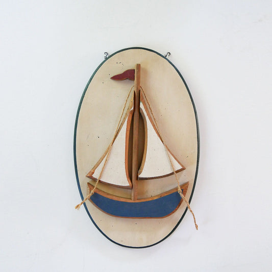 Vintage Wood Carved Sailboat Wall Decor, Nautical Decor, Childrens Nautical Room Decor, Vintage Nautical Sailboat Decor, Vintage Sailboat Wall Decor