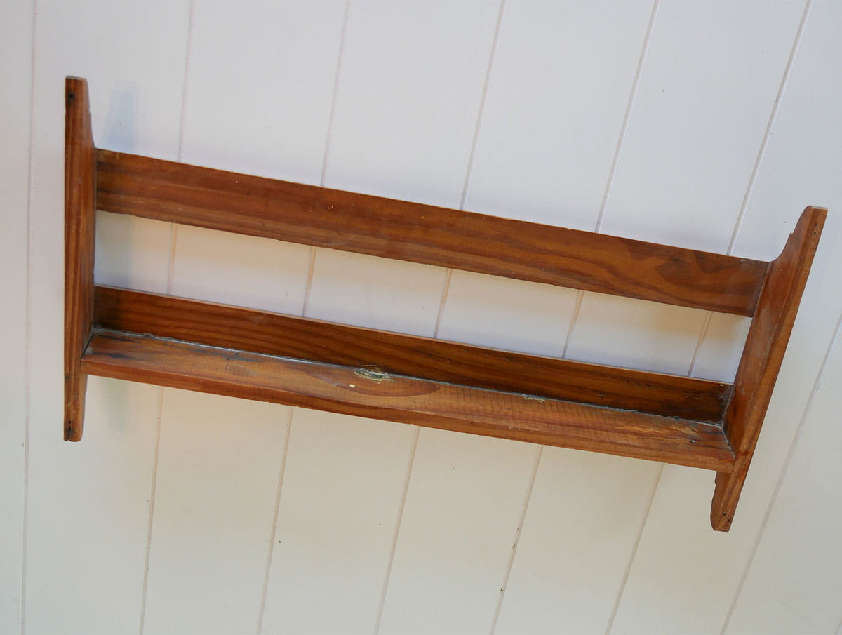 Vintage Wooden Church Pew Hymnal Holder, Primitive Wall Decor, Vintage Wood Dish Holder, Vintage Wood Wall Shelf, Primitive Wall Shelf