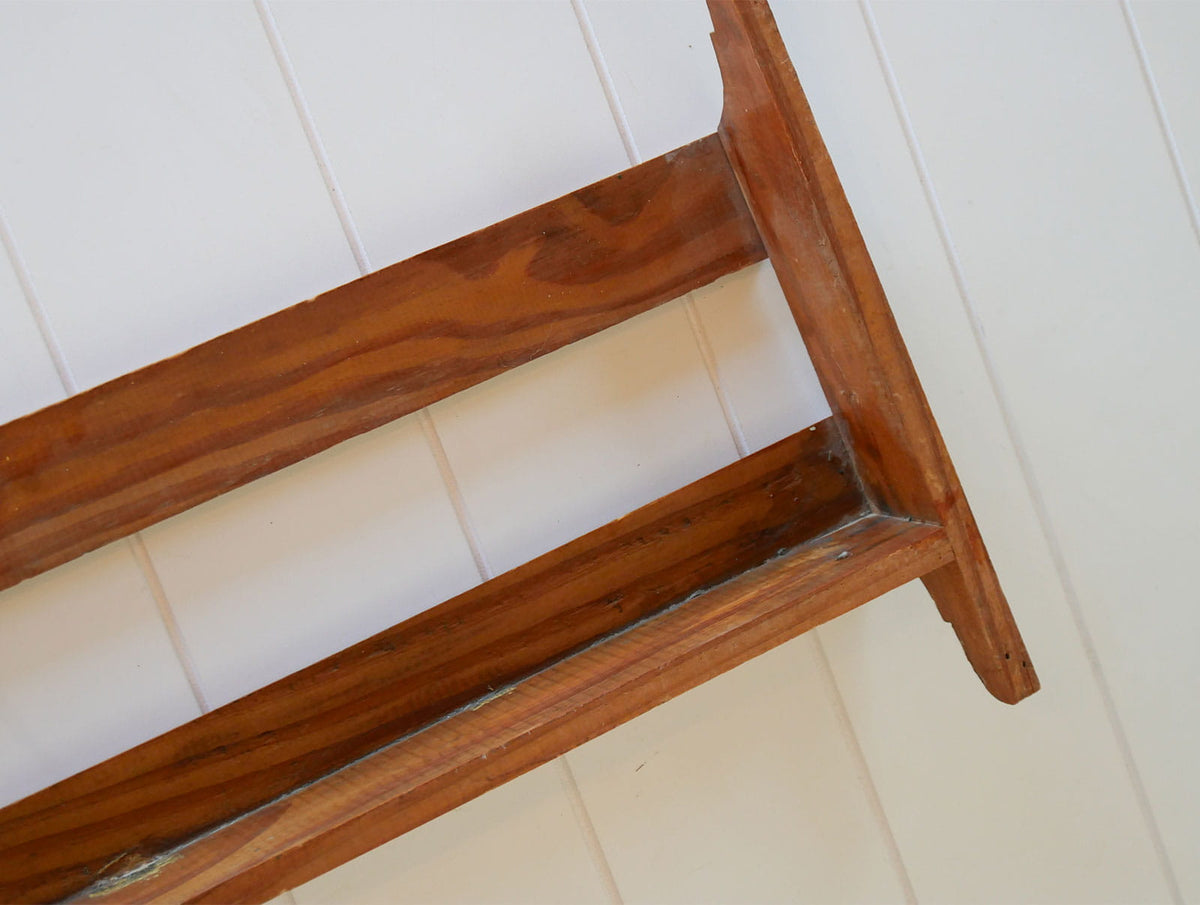 Vintage Wooden Church Pew Hymnal Holder, Primitive Wall Decor, Vintage Wood Dish Holder, Vintage Wood Wall Shelf, Primitive Wall Shelf