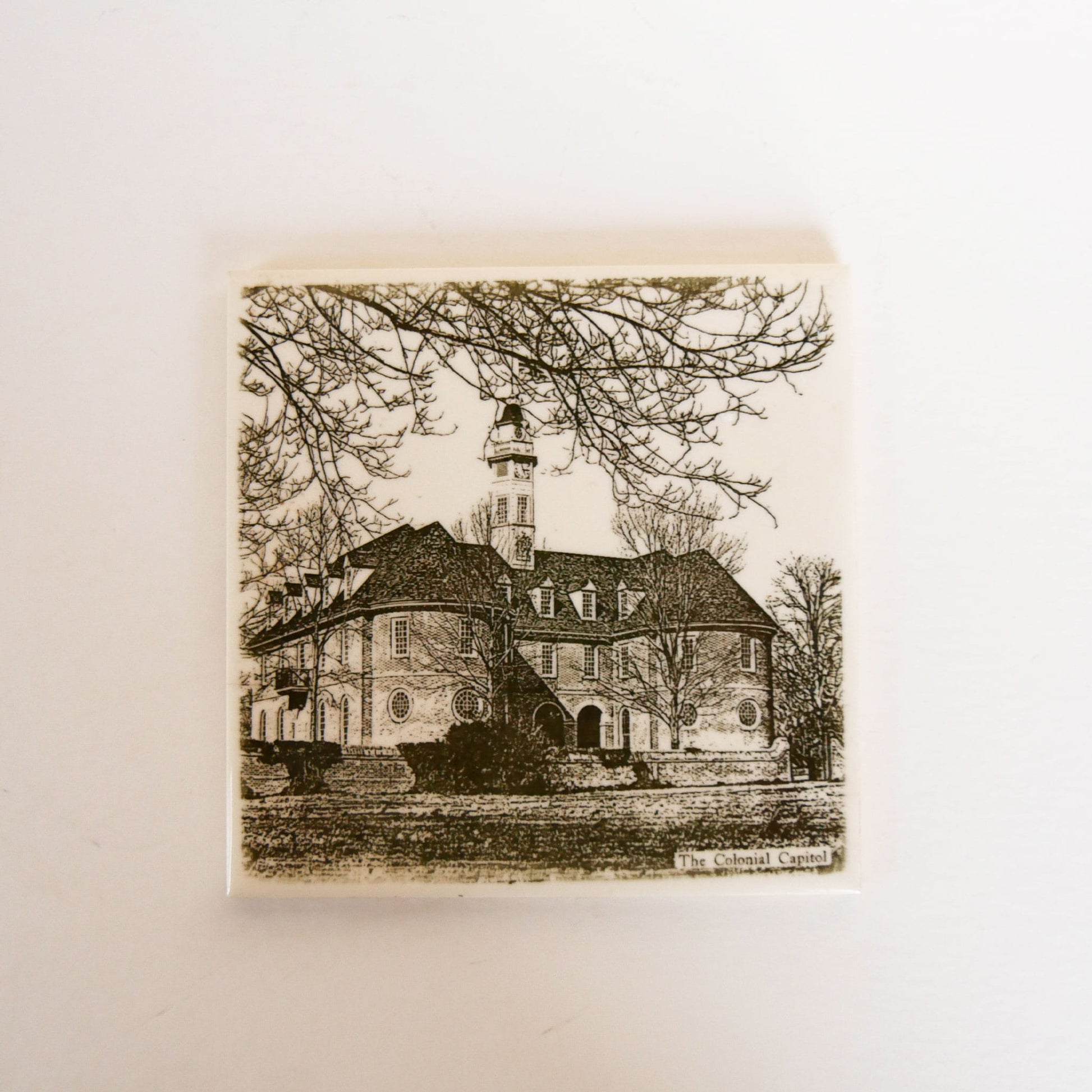 VIntage Tile The Colonial Capitol Tile Wall Plaque, Vintage Williamsburg Capitol Decor, Colonial Decol, Vintage Colonial Decor