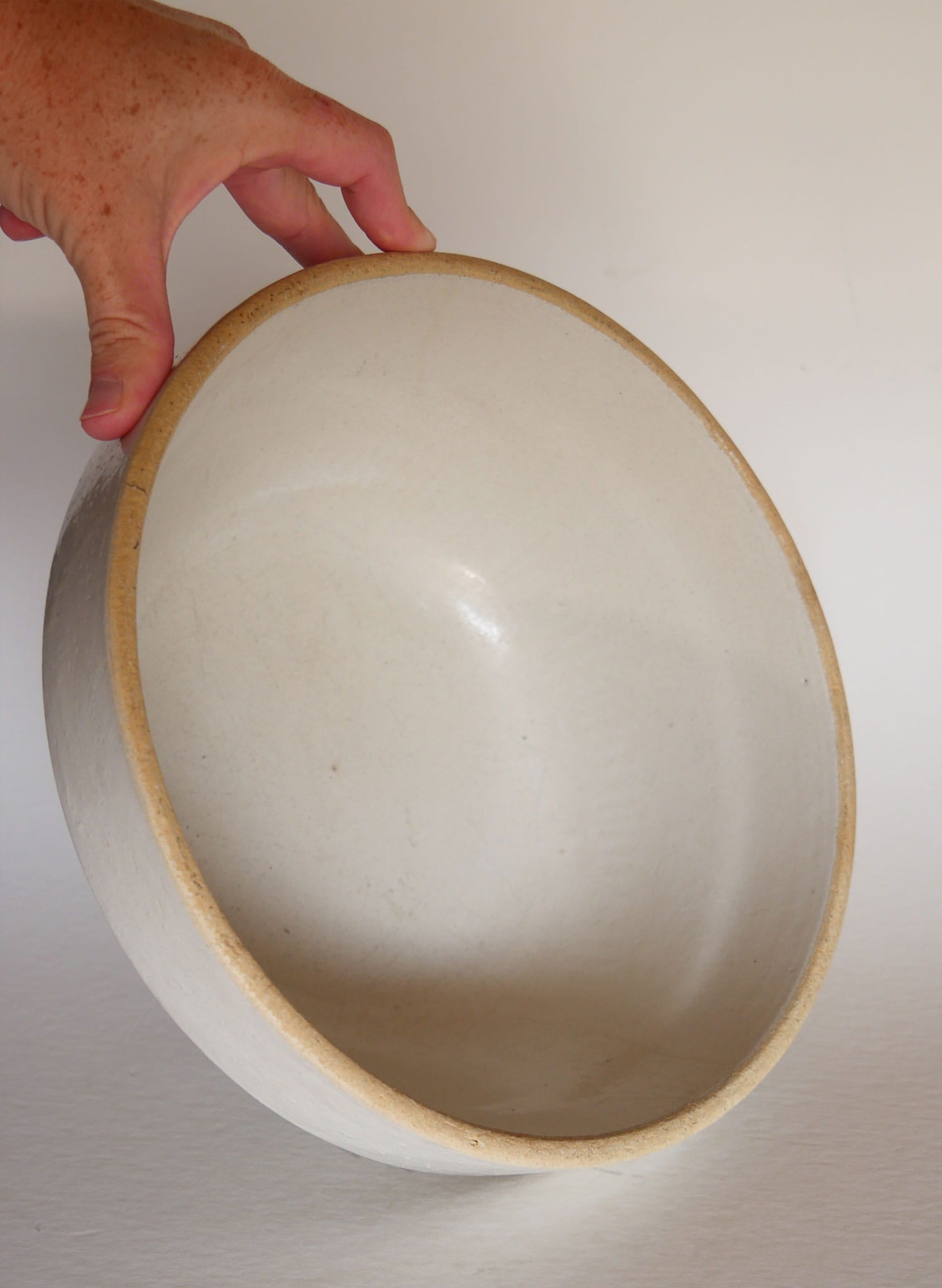 Vintage Crock Bowl, Stoneware Salt Glaze Bowl, Salt Glazed Crock Bowl, Vintage Stoneware Bread Bowl, Vintage Kitchen Decor, Primitive Stoneware, Primtive Salt Glaze Bowl, Vintage Beige Stoneware Bowl