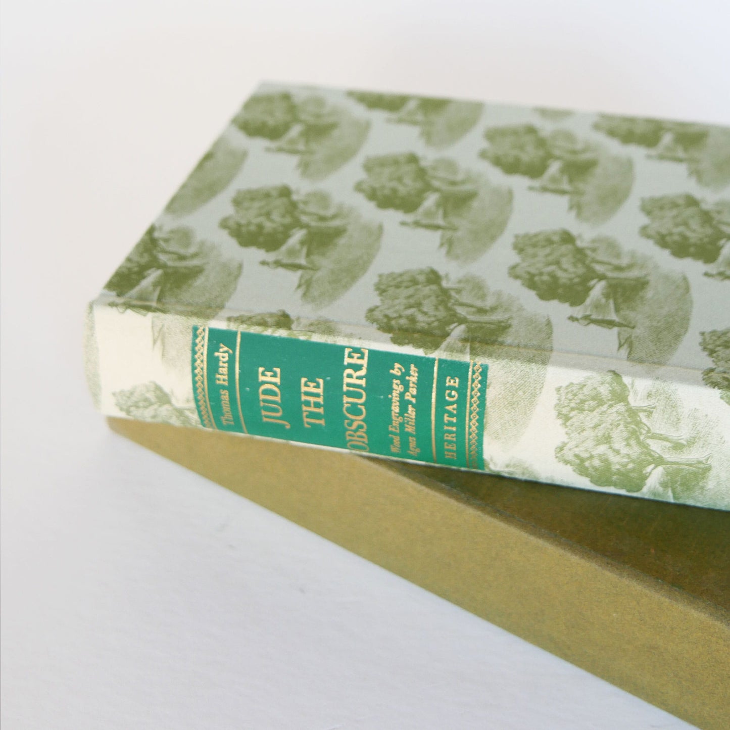 1969 Jude The Obscure by Thomas Hardy with Case, Green Coffee Table BOok, Vintage Books, Vintage Green Books, Vintage Home DEcor