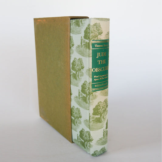 1969 Jude The Obscure by Thomas Hardy with Case, Green Coffee Table BOok, Vintage Books, Vintage Green Books, Vintage Home DEcor