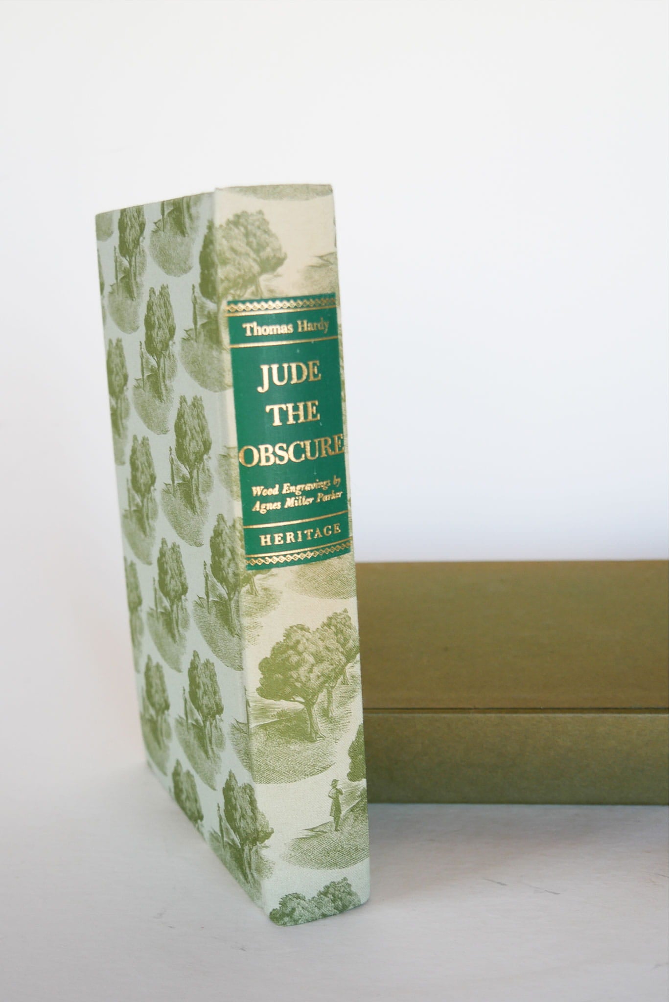 1969 Jude The Obscure by Thomas Hardy with Case, Green Coffee Table BOok, Vintage Books, Vintage Green Books, Vintage Home DEcor