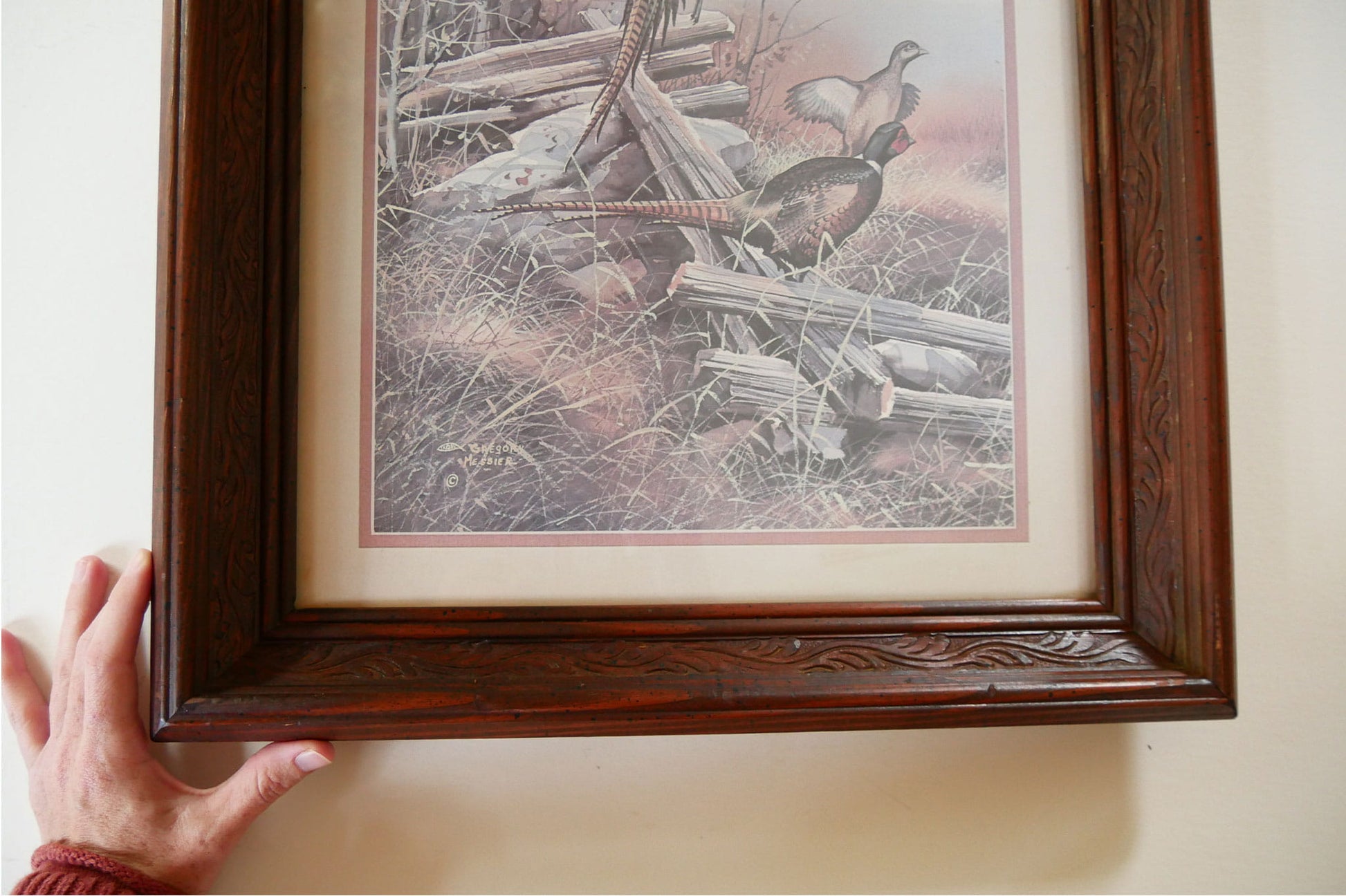 Vintage Framed Pheasant Print, Vintage Waterfowl Print, Vintage Bird Print, Vintage Pheasant Artwork, Vintage Pheasant Print