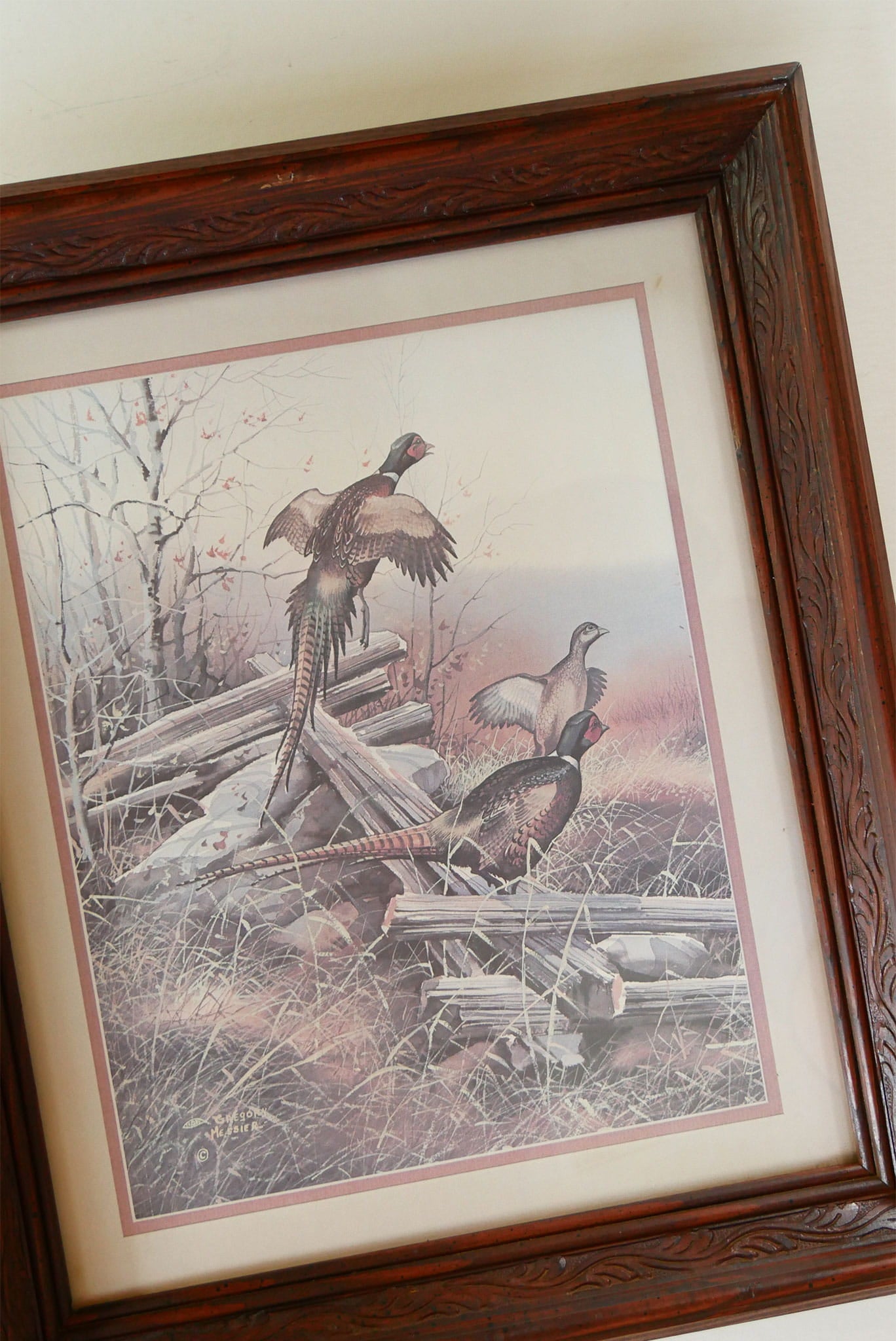 Vintage Framed Pheasant Print, Vintage Waterfowl Print, Vintage Bird Print, Vintage Pheasant Artwork, Vintage Pheasant Print