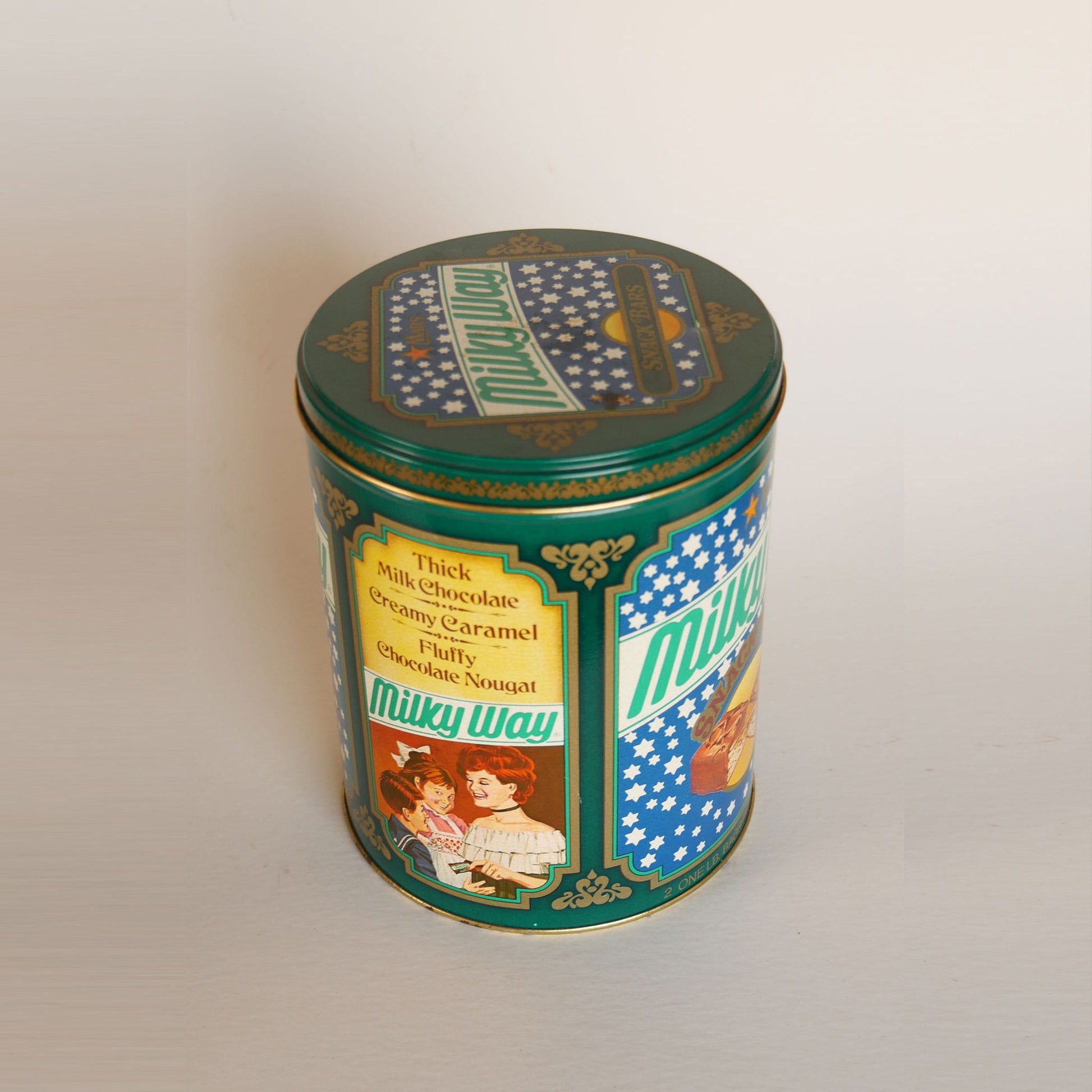Vintage 32oz Milky Way Tin Container, Vintage Candy Tin, Vintage Chocolate Tin, Vintage Tin, Vintage Milky Way Container Vintage Chocolate Tin Container, Vintage 32 ounce Candy Tin