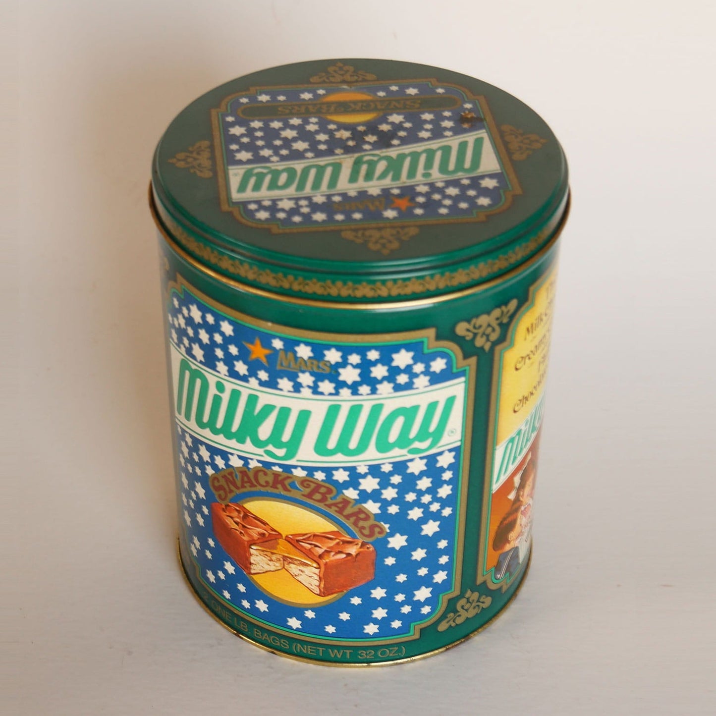 Vintage 32oz Milky Way Tin Container, Vintage Candy Tin, Vintage Chocolate Tin, Vintage Tin, Vintage Milky Way Container Vintage Chocolate Tin Container, Vintage 32 ounce Candy Tin