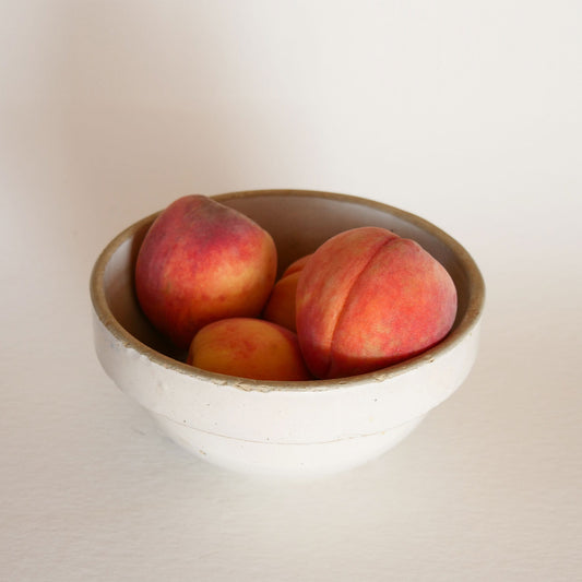 Vintage Crock Bowl, Stoneware Salt Glaze Bowl, Salt Glazed Crock Bowl, Vintage Stoneware Bread Bowl, Vintage Kitchen Decor, Primitive Stoneware, Primtive Salt Glaze Bowl, Vintage Beige Stoneware Bowl
