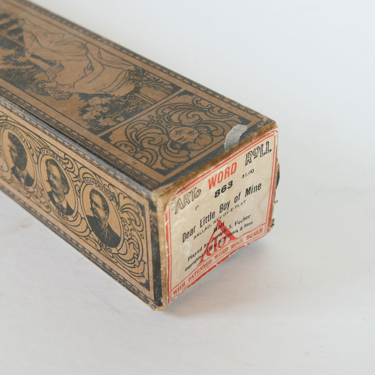 Vintage Arto Word Roll Box, Antique Piano Music Scroll, Antique Music Scroll, Vintage Music Scroll, Vintage Piano Music Sheet, Vintage Piano Music Scroll, Antique Piano Music Sheet