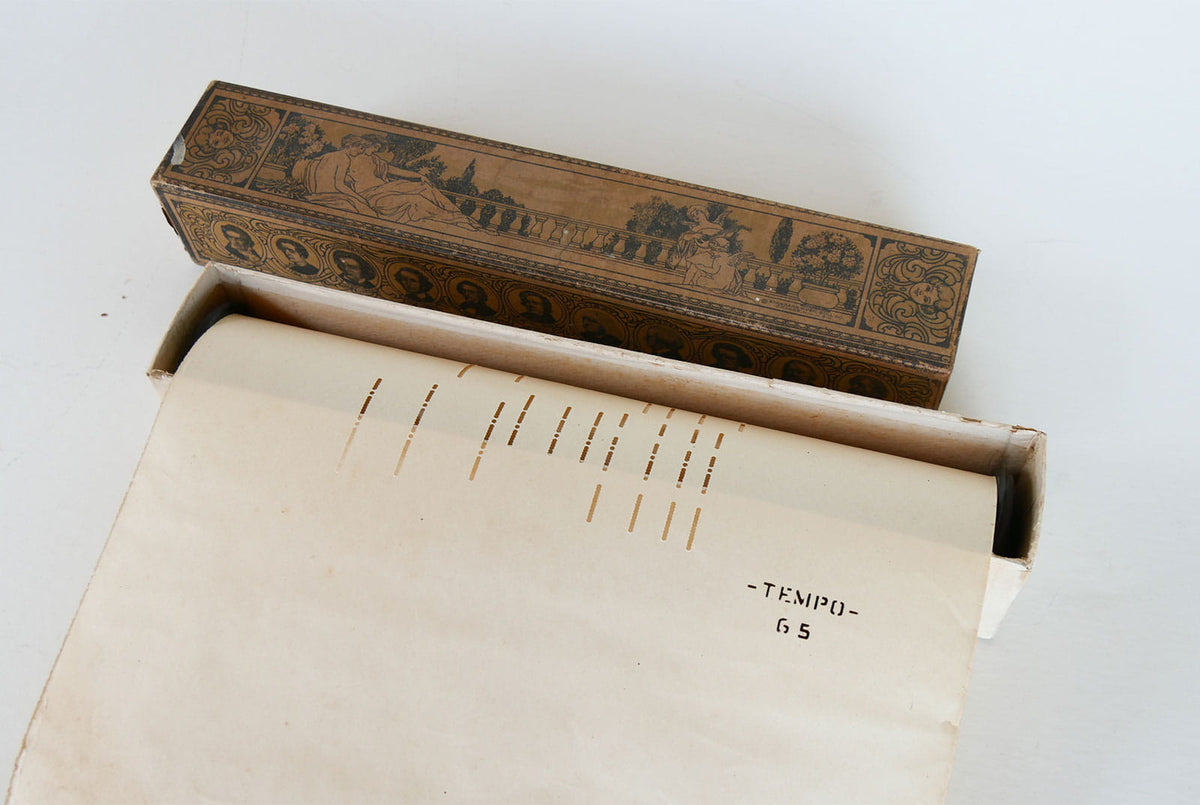 Vintage Arto Word Roll Box, Antique Piano Music Scroll, Antique Music Scroll, Vintage Music Scroll, Vintage Piano Music Sheet, Vintage Piano Music Scroll, Antique Piano Music Sheet