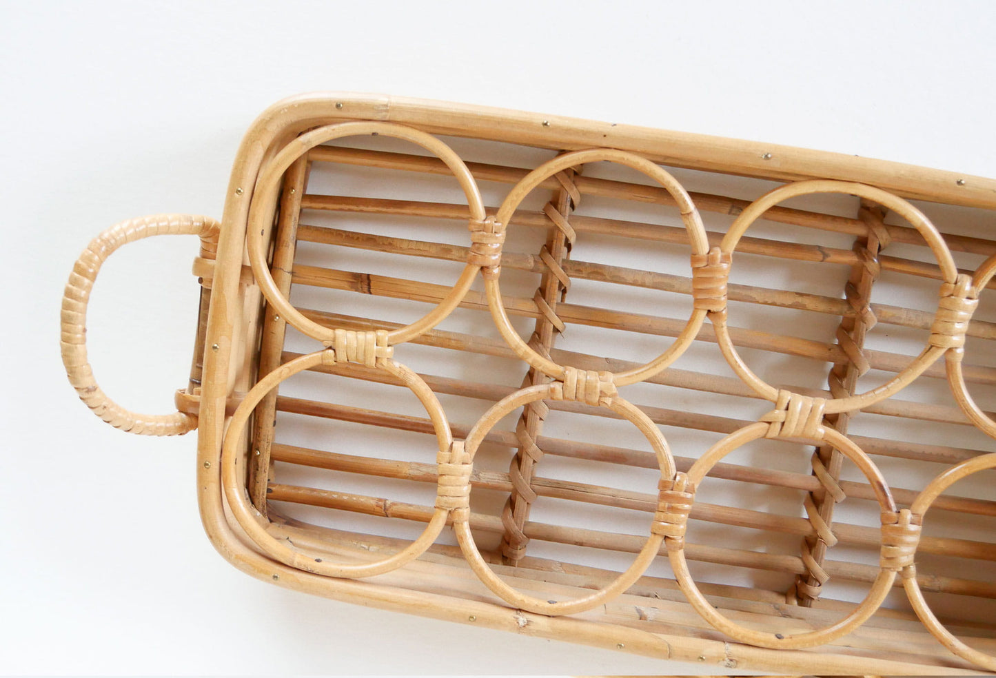 Vintage Bamboo Drink Tray, MCM Bamboo Tray, Vintage Wicker Tray, Wicker Drink Tray, Bamboo Drink Tray, Vintage Tray, Vintage Wicker Tray, Vintage MCM Tray, Vintage Home Decor