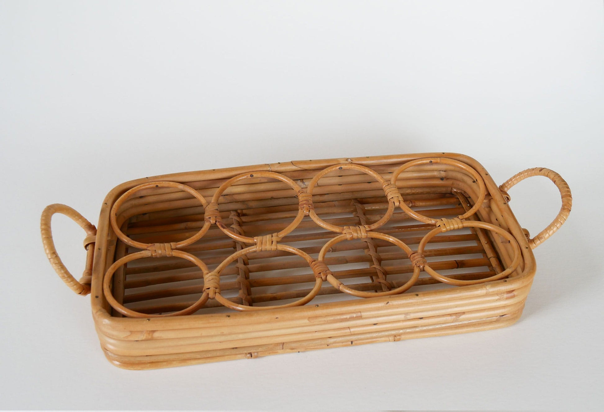 Vintage Bamboo Drink Tray, MCM Bamboo Tray, Vintage Wicker Tray, Wicker Drink Tray, Bamboo Drink Tray, Vintage Tray, Vintage Wicker Tray, Vintage MCM Tray, Vintage Home Decor