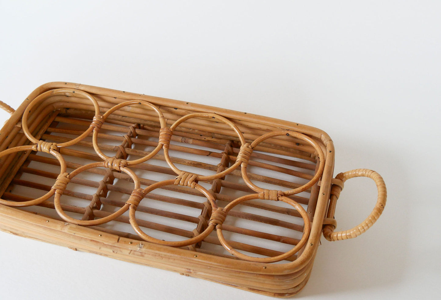 Vintage Bamboo Drink Tray, MCM Bamboo Tray, Vintage Wicker Tray, Wicker Drink Tray, Bamboo Drink Tray, Vintage Tray, Vintage Wicker Tray, Vintage MCM Tray, Vintage Home Decor
