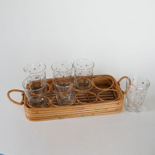 Vintage Bamboo Drink Tray, MCM Bamboo Tray, Vintage Wicker Tray, Wicker Drink Tray, Bamboo Drink Tray, Vintage Tray, Vintage Wicker Tray, Vintage MCM Tray, Vintage Home Decor