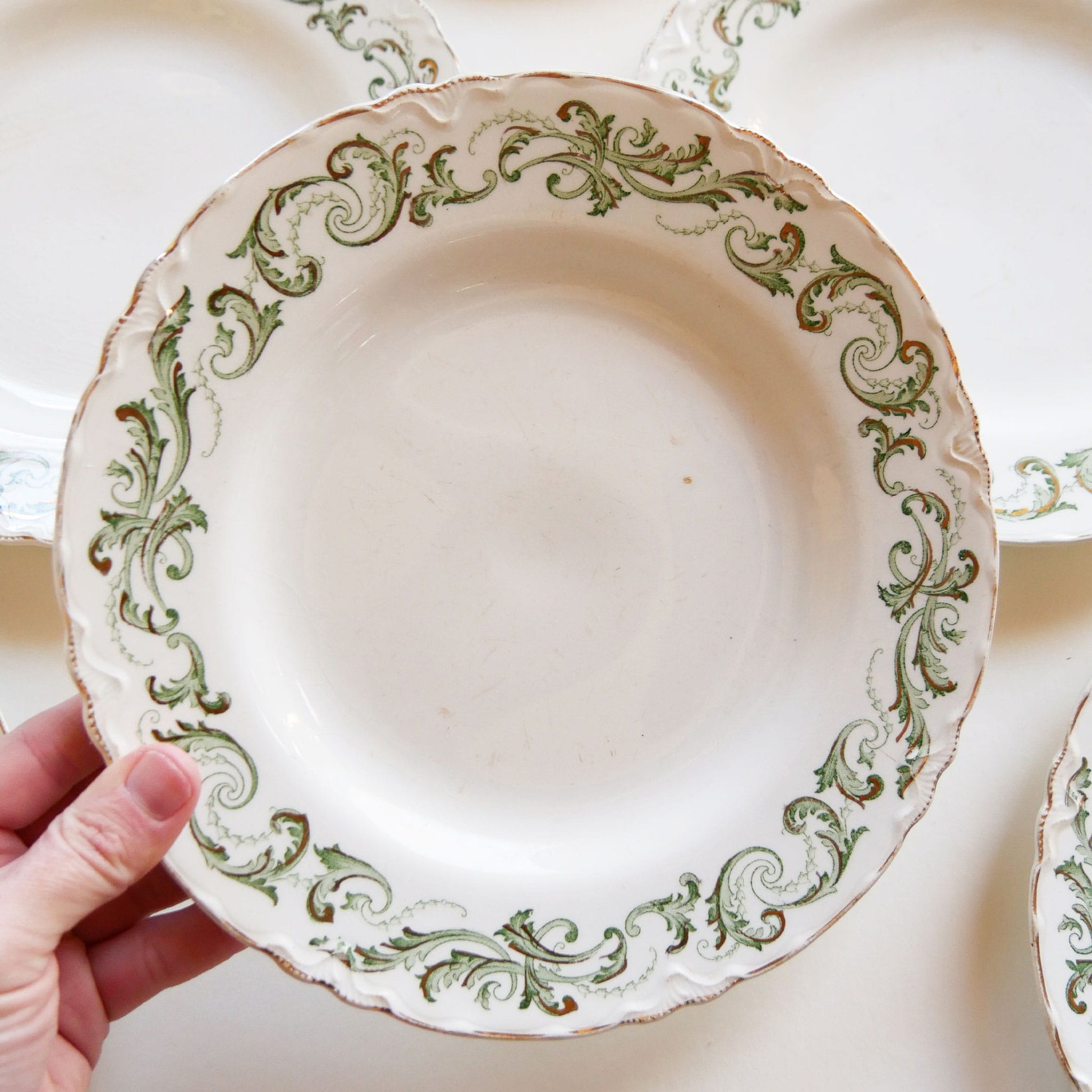 Vintage Berkeley J&G Meakin Hanley England Green Floral Plate Collection, Set of 8, Vintage Green England Plates, Vintage Made in England Plates, VIntage Plate COllection, Vintage Green Floral Plate Collection, Vintage Green Floral Plate Wall, Vintage Plate WAll Collection, Vintage Made in England Plates