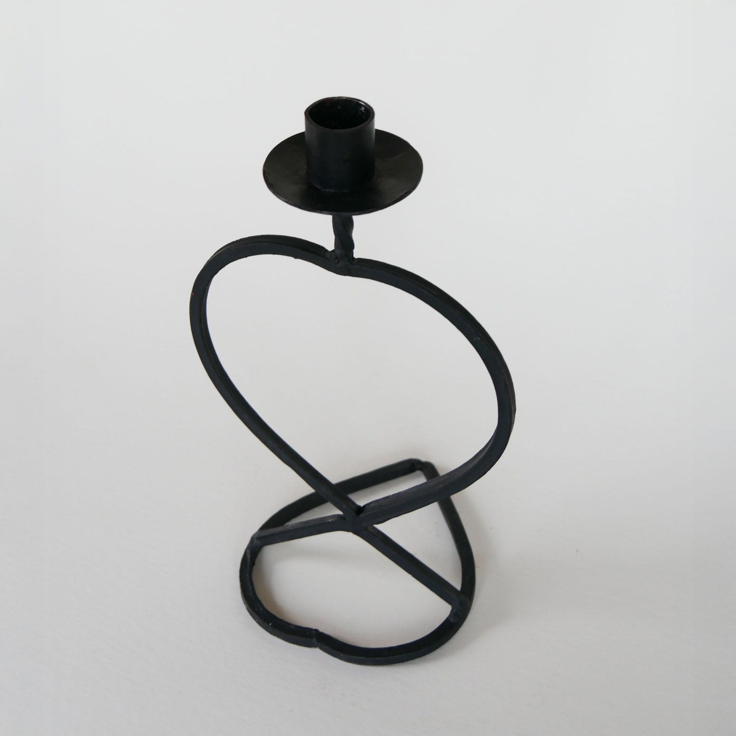 Vintage Black Iron Heart Shaped Candlestick Holder, Iron Candlestick Holder, Vintage Black Candlestick Holder, Vintage Home Decor