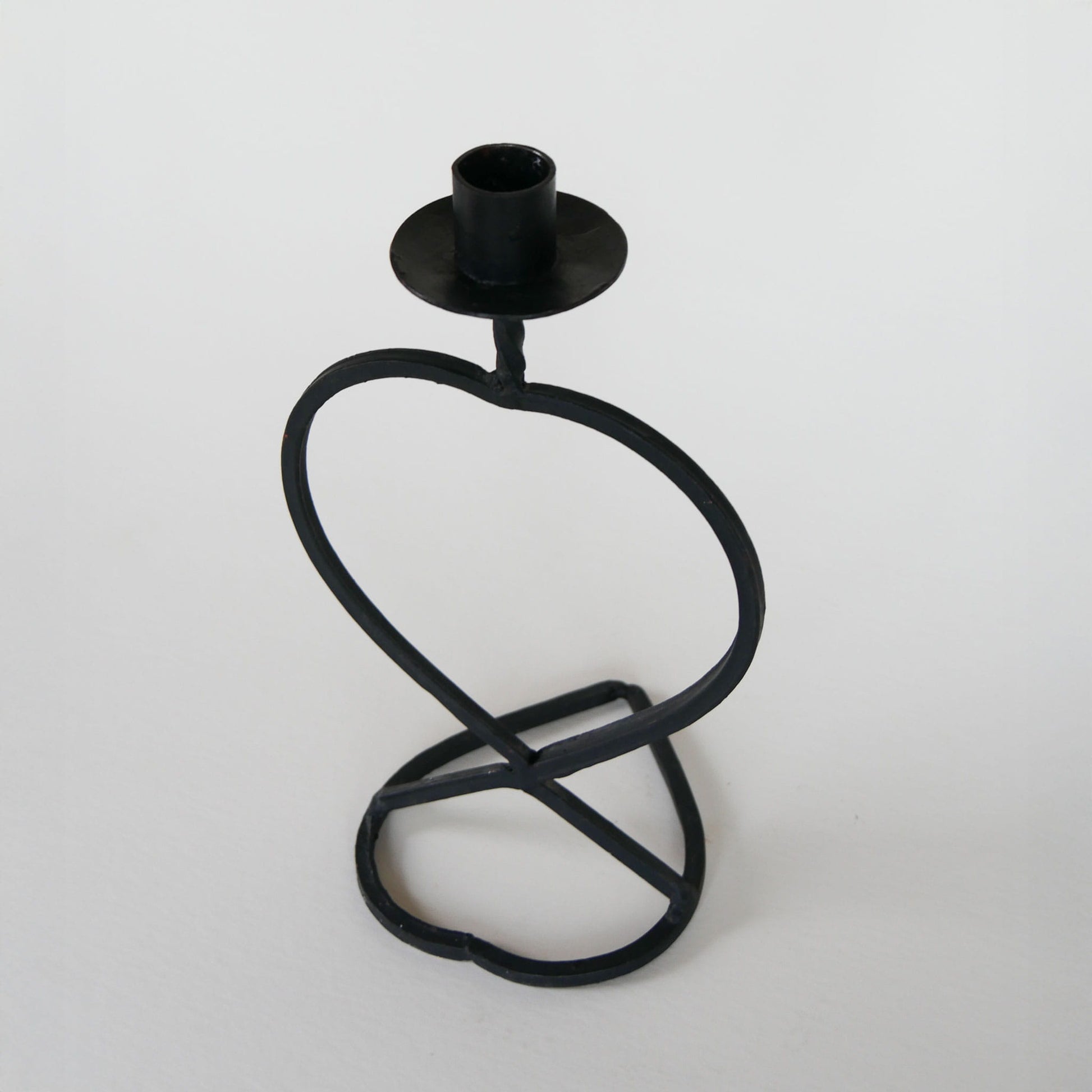 Vintage Black Iron Heart Shaped Candlestick Holder, Iron Candlestick Holder, Vintage Black Candlestick Holder, Vintage Home Decor