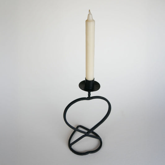 Vintage Black Iron Heart Shaped Candlestick Holder, Iron Candlestick Holder, Vintage Black Candlestick Holder, Vintage Home Decor