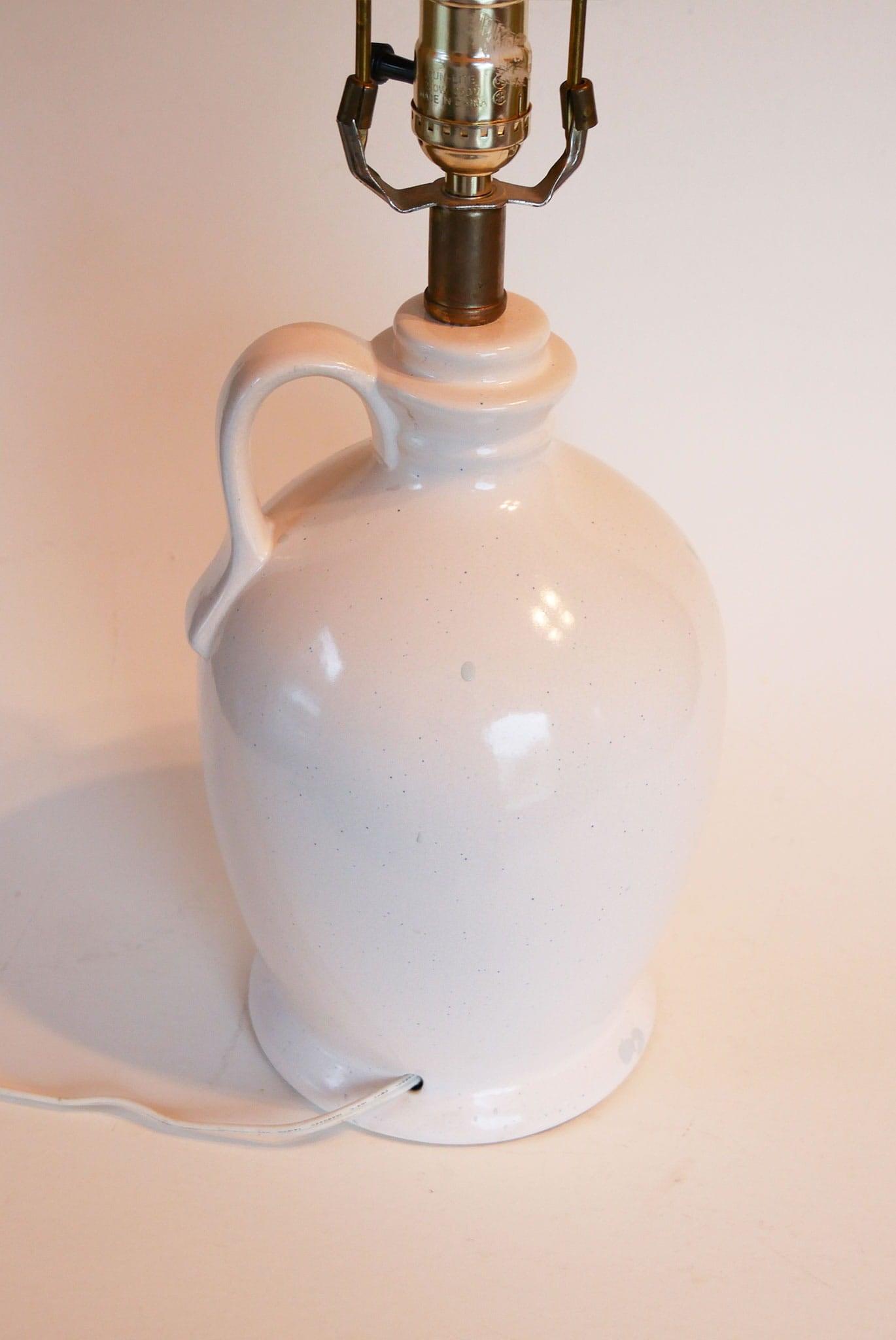 Vintage Blue Floral Ceramic Jug Table Lamp, Cottage Light, Vintage Cottagecore Lighting, Vintage Cottage Lighting, Vintage Cottagecore Lamp, Cottagecore Table Lamp