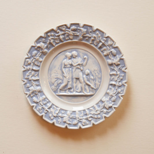 Vintage Blue Greek Scene Decorative Plate, Greek Decorative Plate, European Plate Decor, Vintage European Decor, Blue Greek Plate Wall, Vintage Wall DEcor