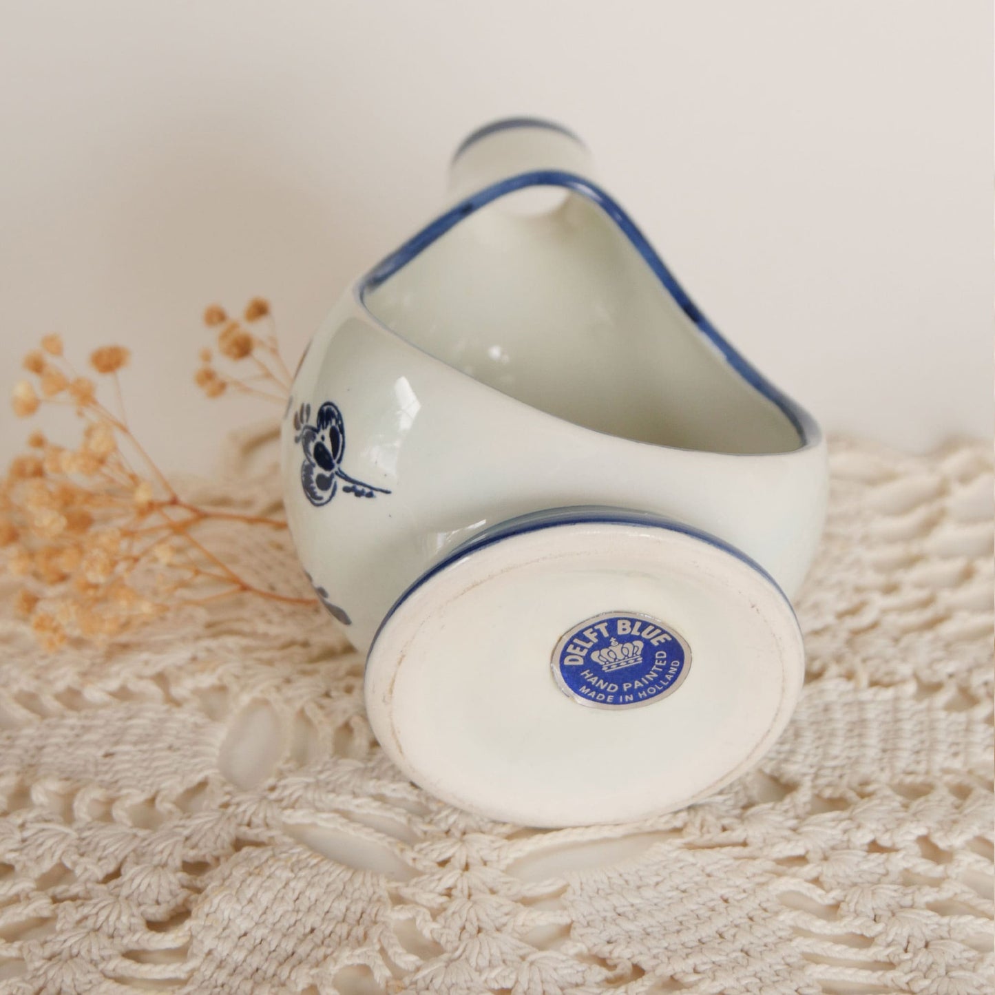 Vintage Blue and White Delft Candle Holder, Vintage Blue and White Candleholder, Blue and White Windmill Candleholder, Vintage Delft Candle Holder