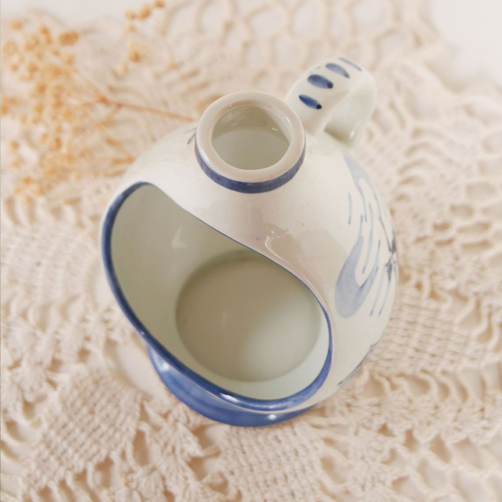 Vintage Blue and White Delft Candle Holder, Vintage Blue and White Candleholder, Blue and White Windmill Candleholder, Vintage Delft Candle Holder