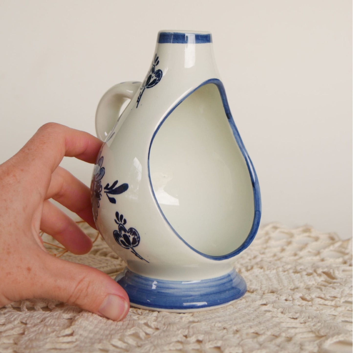 Vintage Blue and White Delft Candle Holder, Vintage Blue and White Candleholder, Blue and White Windmill Candleholder, Vintage Delft Candle Holder