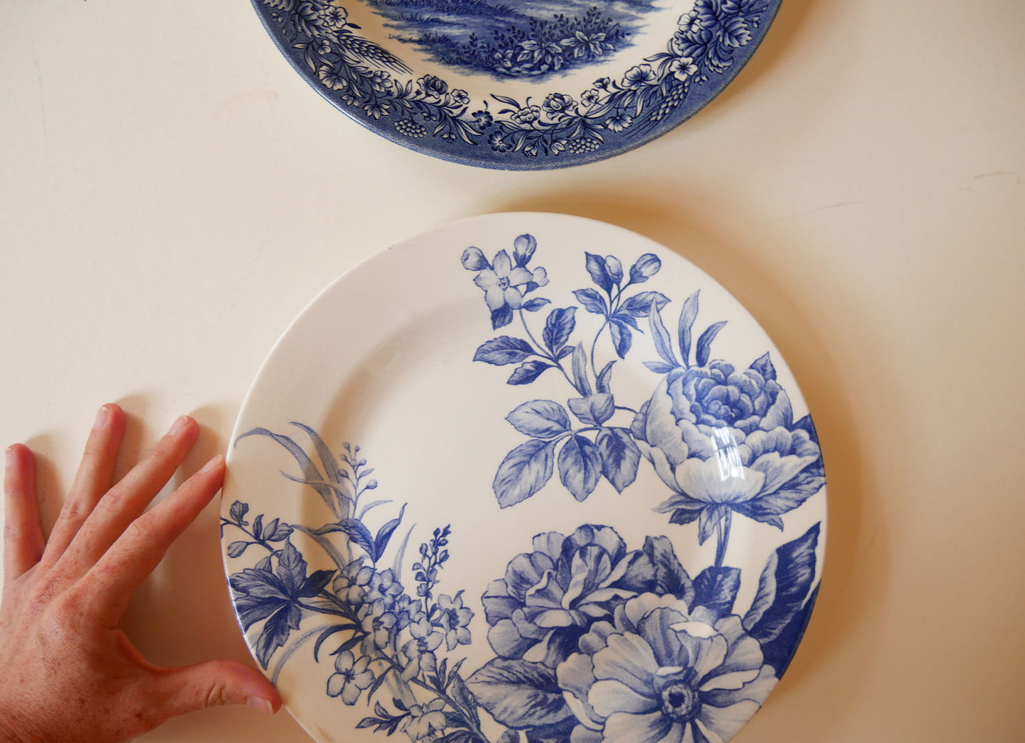 Vintage Blue & White Vintage Plate Wall Collection, Blue and White PLate Wall, Vintage Plate Wall, Blue and White Cottage Plate Wall, Cottagecore Plate Wall, Vintage Blue and White Vintage Plate Wall, Vintage Plates, Vintage Blue and White Plates, Cottage Plate Wall