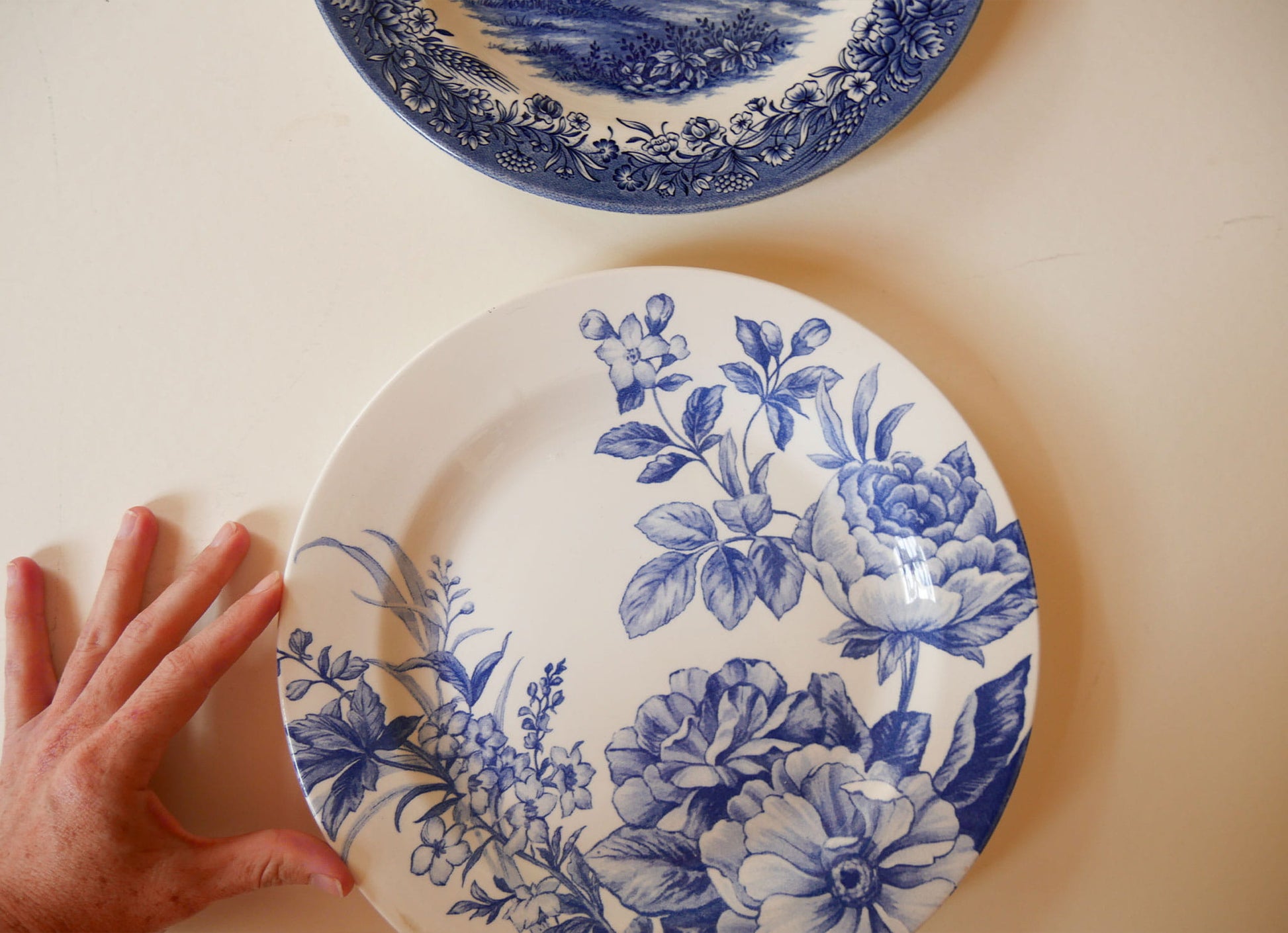 Vintage Blue & White Vintage Plate Wall Collection, Blue and White PLate Wall, Vintage Plate Wall, Blue and White Cottage Plate Wall, Cottagecore Plate Wall, Vintage Blue and White Vintage Plate Wall, Vintage Plates, Vintage Blue and White Plates, Cottage Plate Wall
