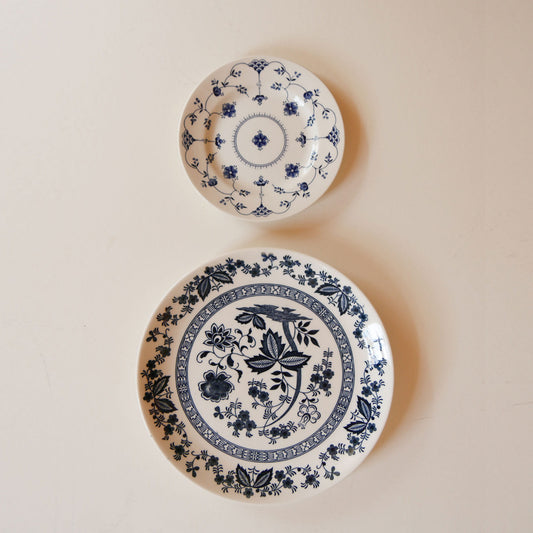 Vintage Blue & White Vintage Plate Wall Collection, Blue and White PLate Wall, Vintage Plate Wall, Blue and White Cottage Plate Wall, Cottagecore Plate Wall, Vintage Blue and White Vintage Plate Wall, Vintage Plates, Vintage Blue and White Plates, Cottage Plate Wall