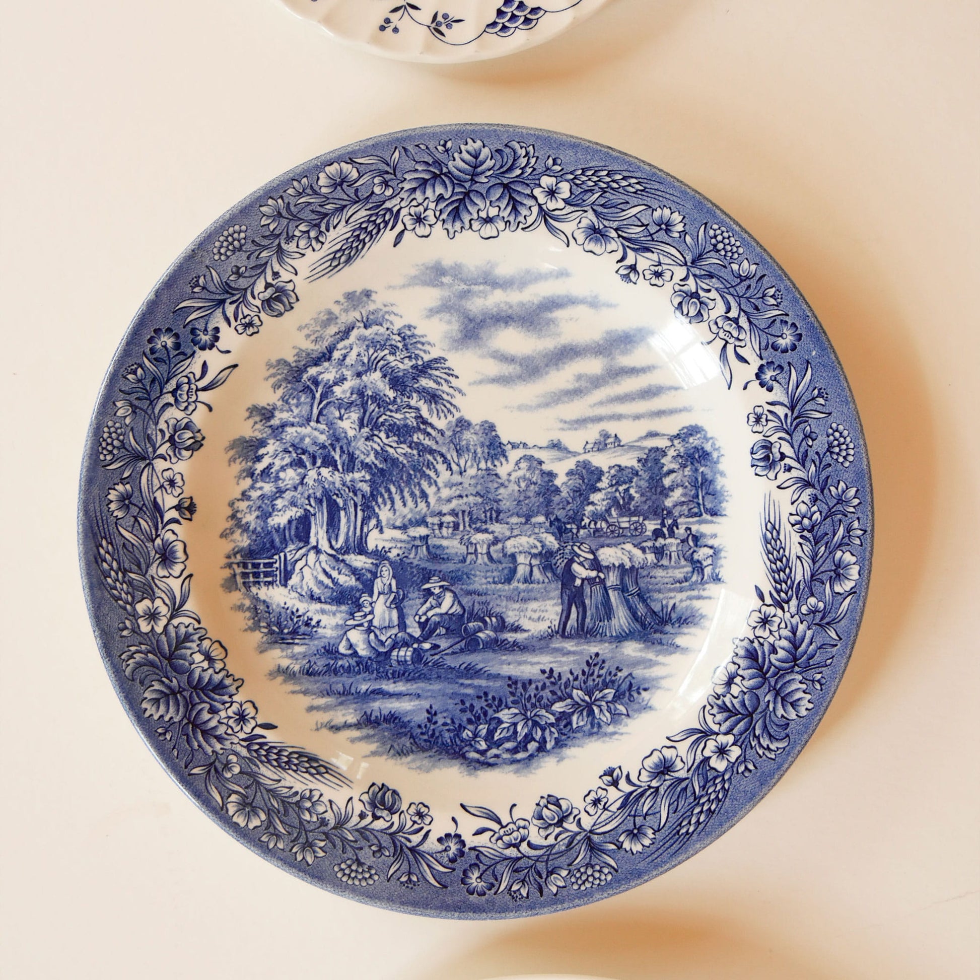 Vintage Blue & White Vintage Plate Wall Collection, Blue and White PLate Wall, Vintage Plate Wall, Blue and White Cottage Plate Wall, Cottagecore Plate Wall, Vintage Blue and White Vintage Plate Wall, Vintage Plates, Vintage Blue and White Plates, Cottage Plate Wall