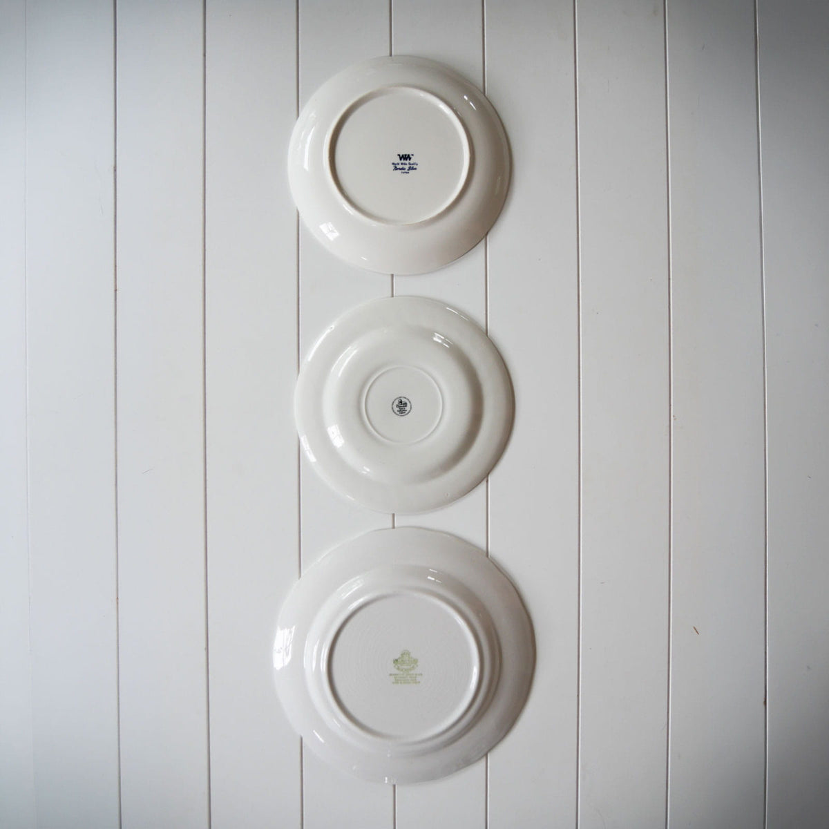 Vintage Blue and White Plate Set of 3, Vintage Plate Wall, Vintage Cottage Wall Decor, Vintage COttage Plate Wall, Vintage Cottagecore Wall Decor, Vintage Plates, Vintage Blue and White Plate Wall