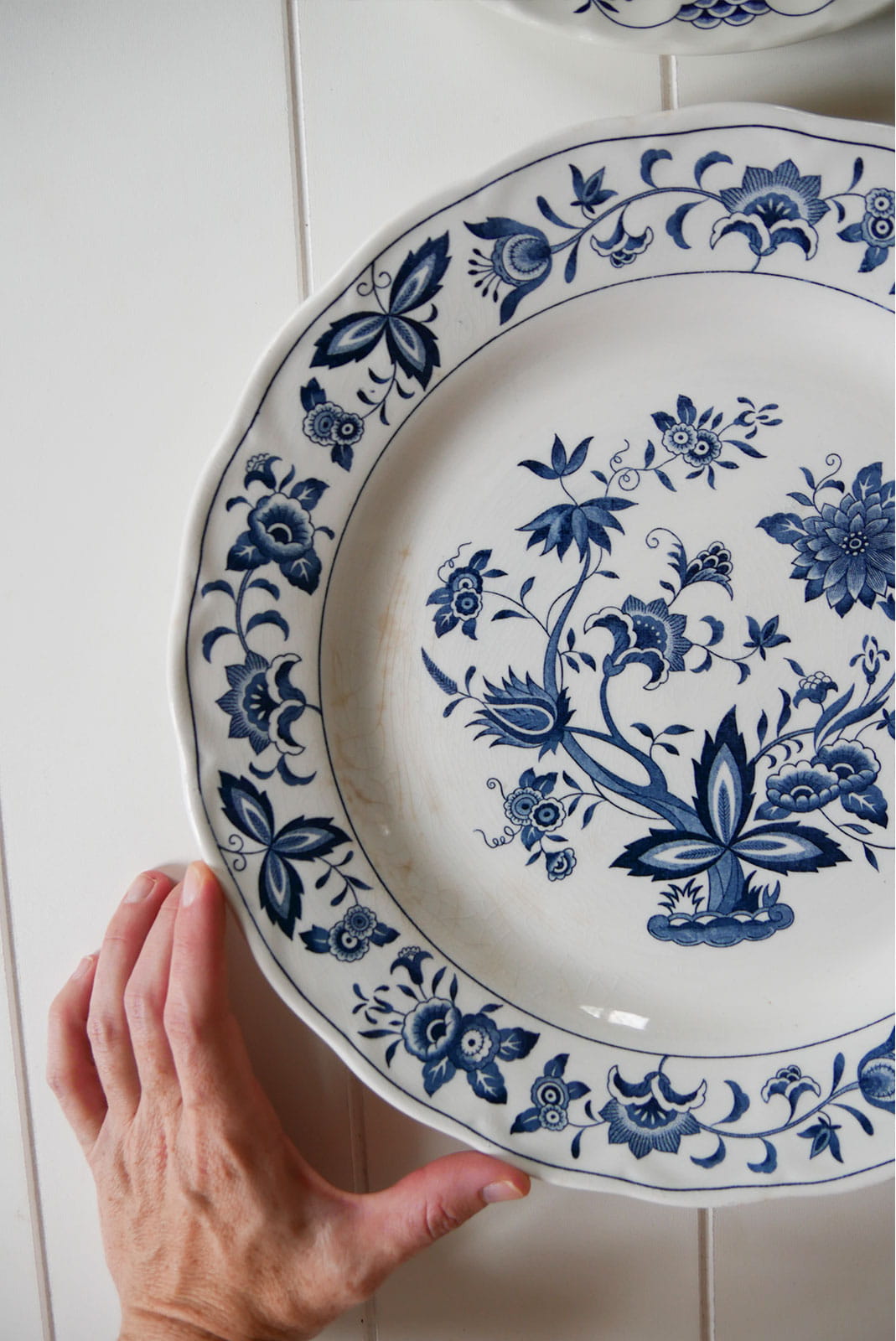 Vintage Blue and White Plate Set of 3, Vintage Plate Wall, Vintage Cottage Wall Decor, Vintage COttage Plate Wall, Vintage Cottagecore Wall Decor, Vintage Plates, Vintage Blue and White Plate Wall