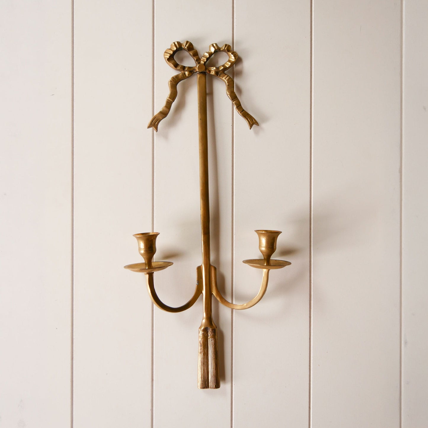 Brass Bow Tassel French Style Wall Sconce, Vintage Brass Bow Wall Sconce, Vintage Brass Bow Wall Decor, Vintage Brass Candlestick Wall Sconce, Brass Bow Wall Sconce